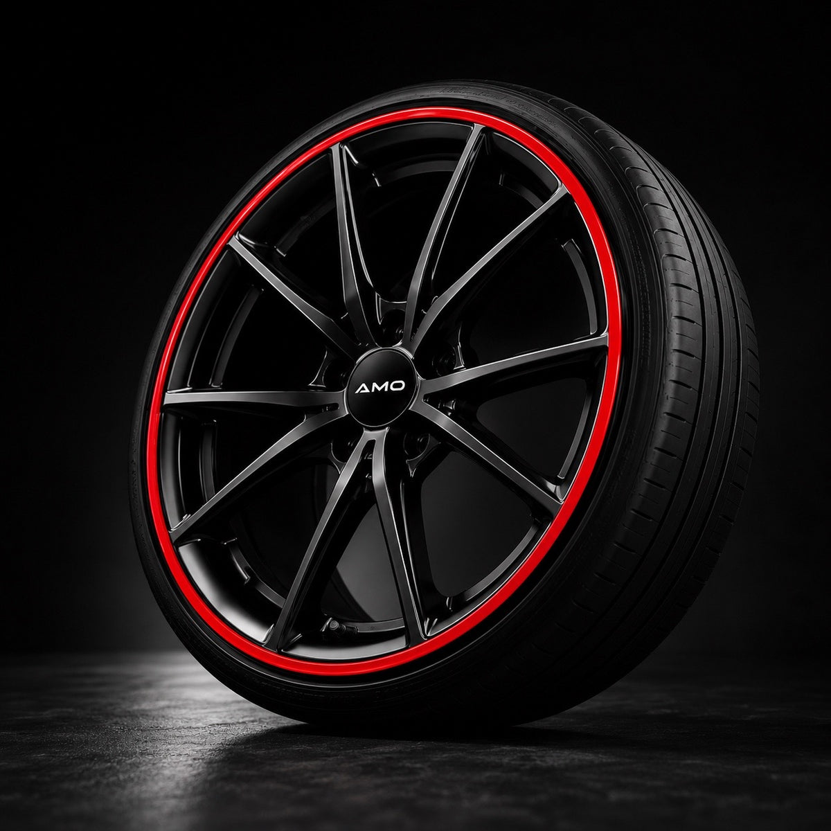 Premium Aluminum Rim Protectors Set Red